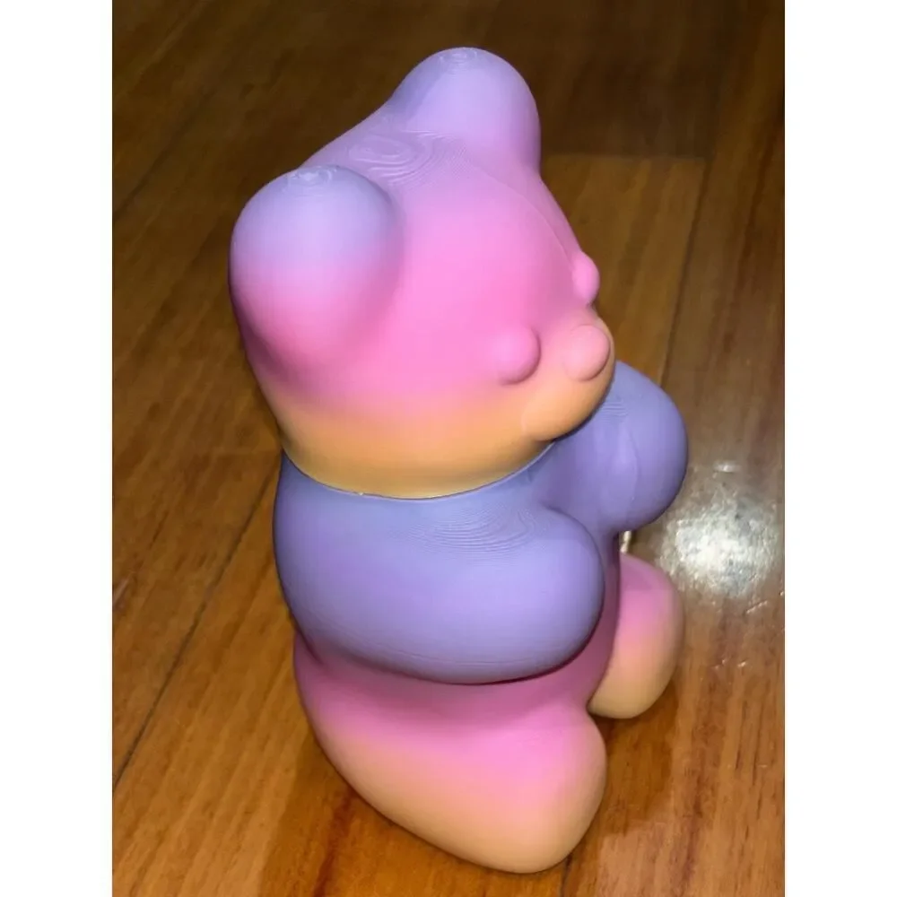 Gummy Bear Candy Jar | Pastel Ombre Storage Container, Desk Organizer